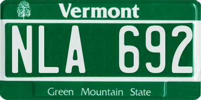 VT license plate NLA692