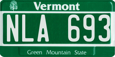 VT license plate NLA693