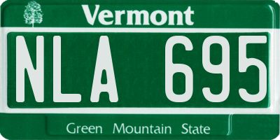 VT license plate NLA695