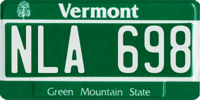 VT license plate NLA698