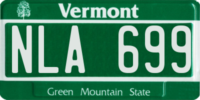 VT license plate NLA699