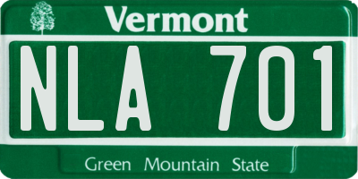 VT license plate NLA701