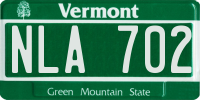 VT license plate NLA702