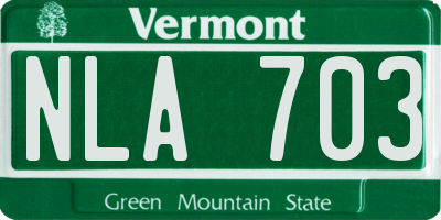 VT license plate NLA703