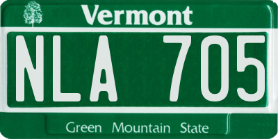 VT license plate NLA705