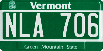 VT license plate NLA706