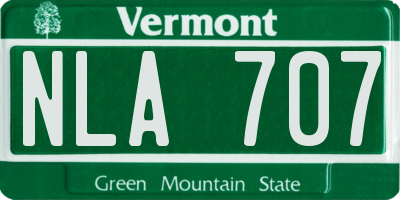 VT license plate NLA707