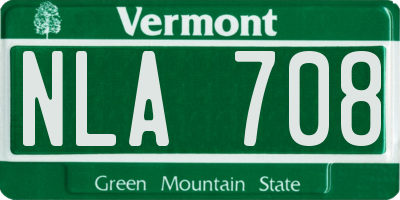 VT license plate NLA708