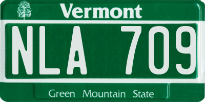 VT license plate NLA709