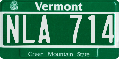 VT license plate NLA714