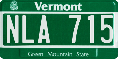 VT license plate NLA715