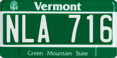 VT license plate NLA716