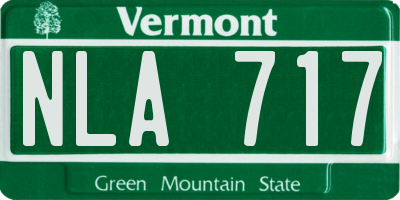 VT license plate NLA717