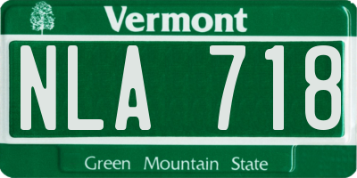 VT license plate NLA718