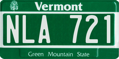 VT license plate NLA721