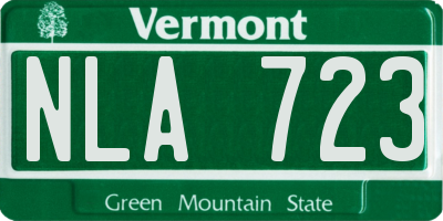 VT license plate NLA723