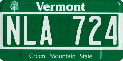 VT license plate NLA724