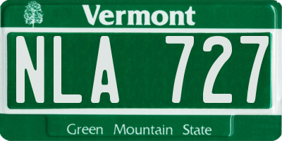 VT license plate NLA727