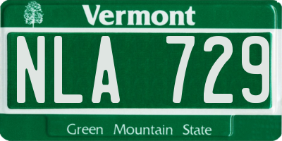 VT license plate NLA729