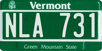 VT license plate NLA731