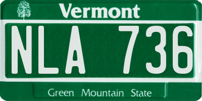 VT license plate NLA736
