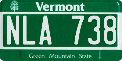VT license plate NLA738