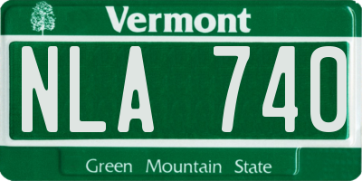 VT license plate NLA740
