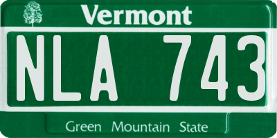 VT license plate NLA743
