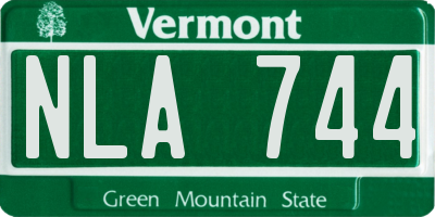 VT license plate NLA744