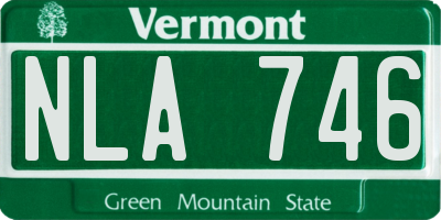 VT license plate NLA746