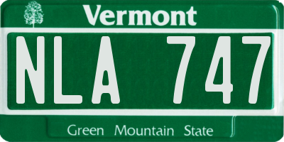 VT license plate NLA747