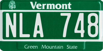 VT license plate NLA748