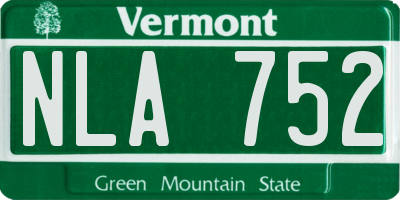 VT license plate NLA752