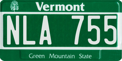 VT license plate NLA755