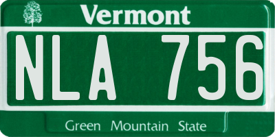 VT license plate NLA756