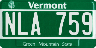 VT license plate NLA759