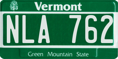 VT license plate NLA762