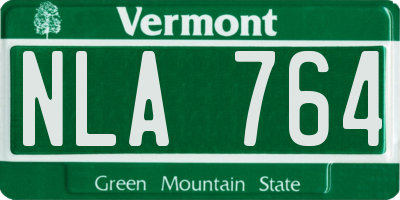 VT license plate NLA764