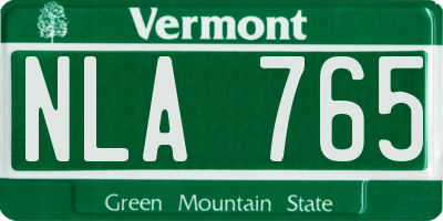 VT license plate NLA765