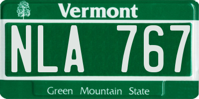 VT license plate NLA767
