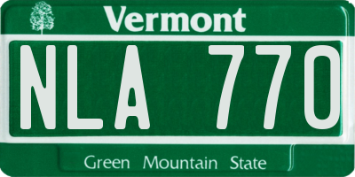 VT license plate NLA770