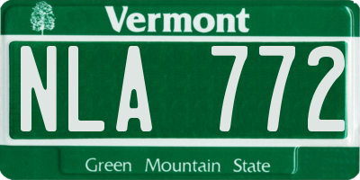 VT license plate NLA772