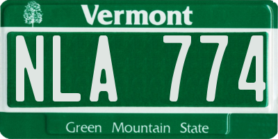 VT license plate NLA774