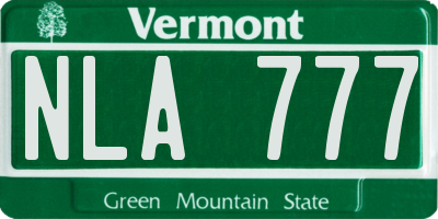 VT license plate NLA777