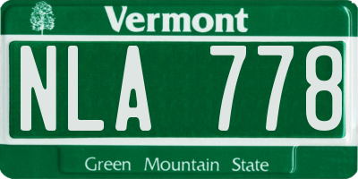VT license plate NLA778