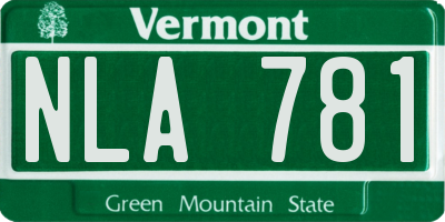 VT license plate NLA781