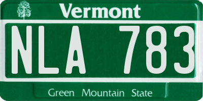 VT license plate NLA783