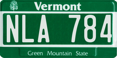 VT license plate NLA784
