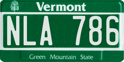 VT license plate NLA786
