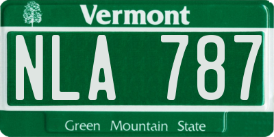VT license plate NLA787
